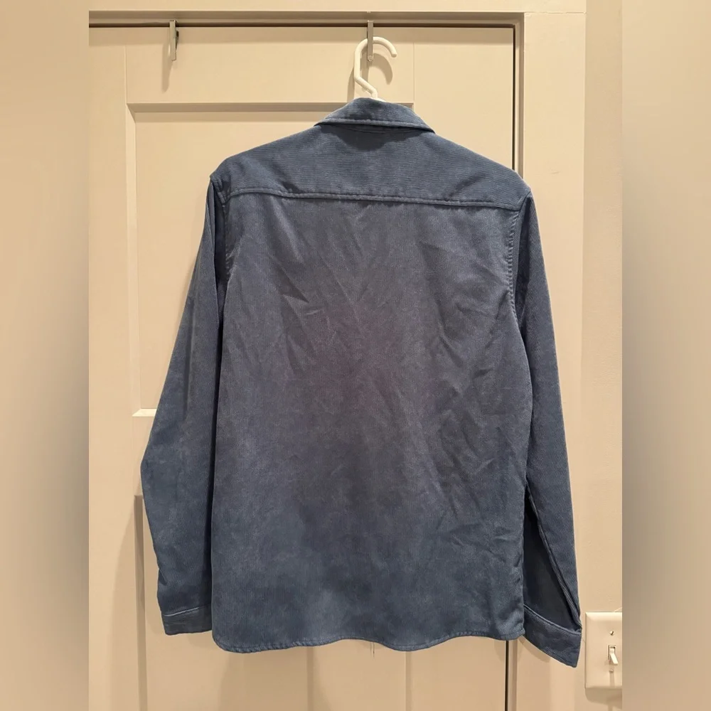 Men's Blue Button up Flannel Shirt - Picture 3 of 3